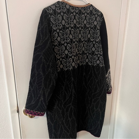 Kauni Design Wool Jacket Sweater Long Felted Butterfly Zip Danish Winter L - Picture 9 of 16